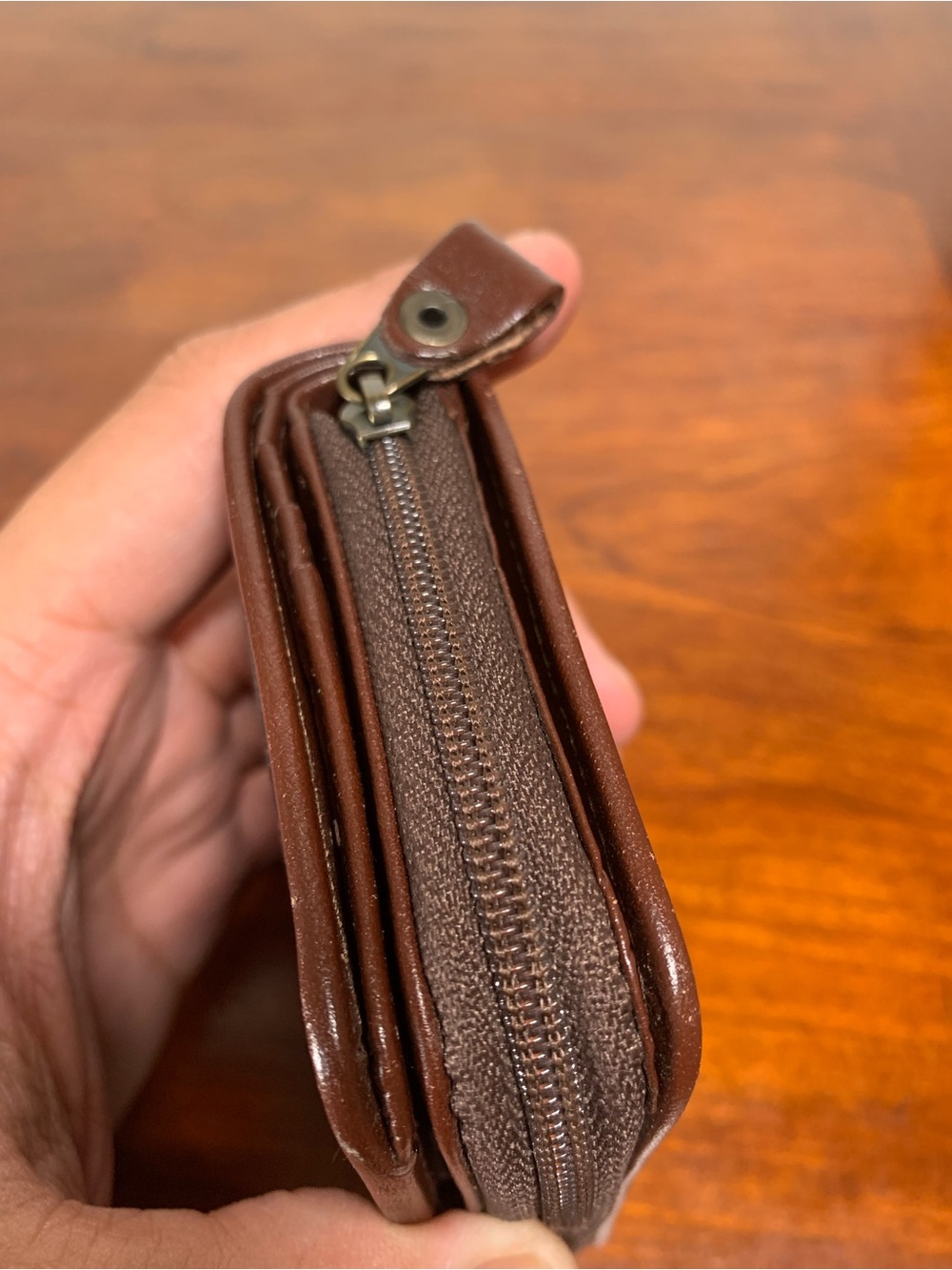 POLO Ralph Lauren Plaid Brown Leather Coin Wallet Blackwatch Tartan VTG - Picture 3 of 6